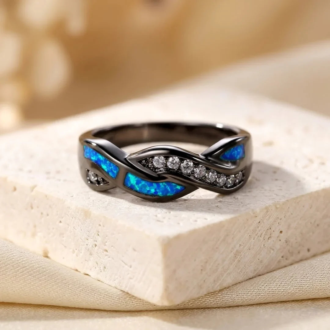 Gold Sapphire Cluster Ring