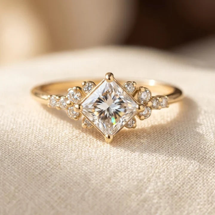 Gold Diamond Twist Ring