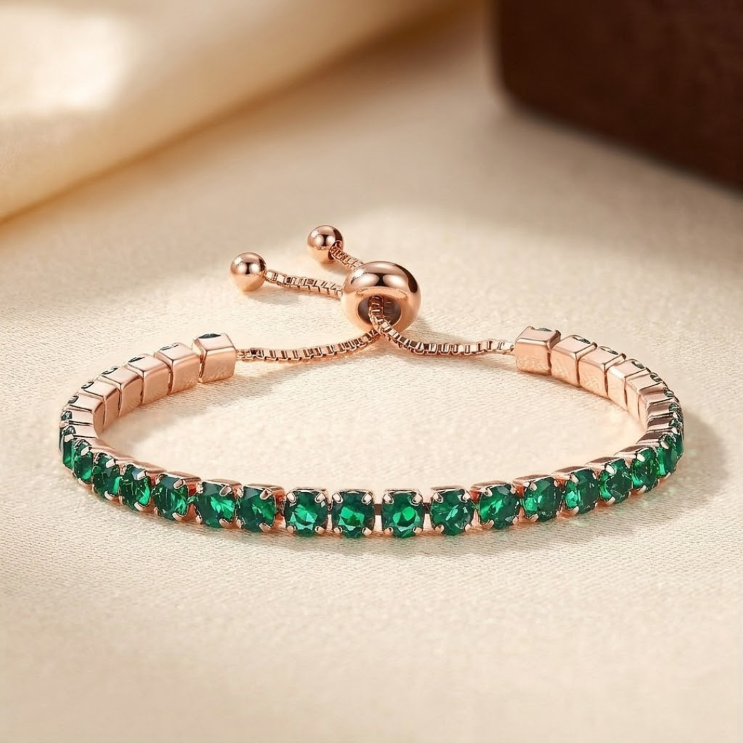 Silver Emerald Tennis Bracelet