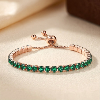 Silver Emerald Tennis Bracelet