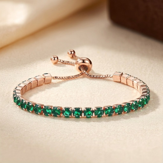 Silver Emerald Tennis Bracelet