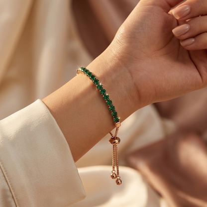 Silver Emerald Tennis Bracelet