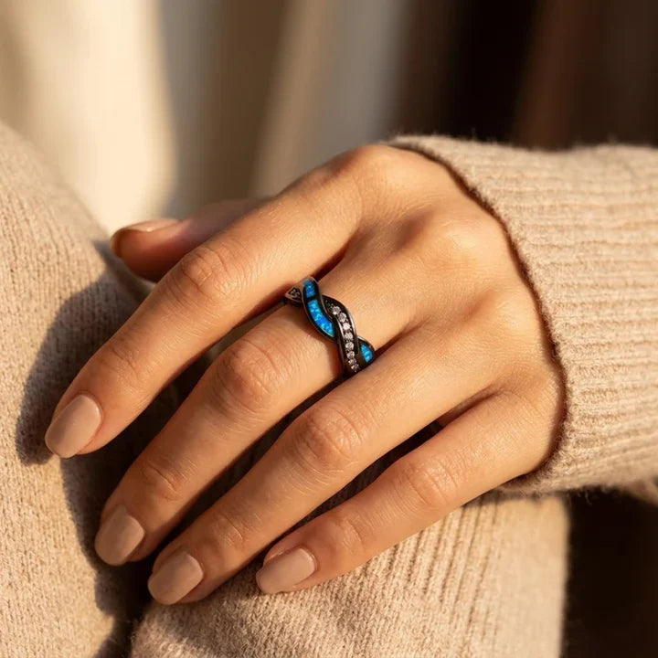Gold Sapphire Cluster Ring