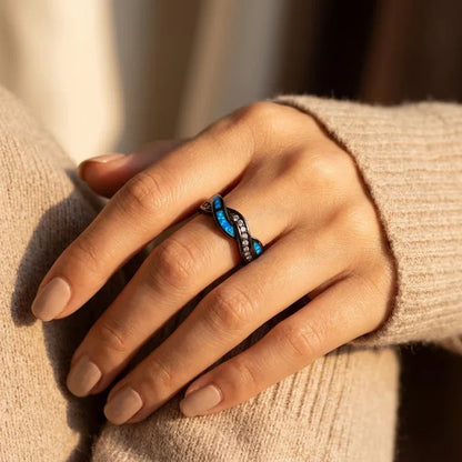 Gold Sapphire Cluster Ring