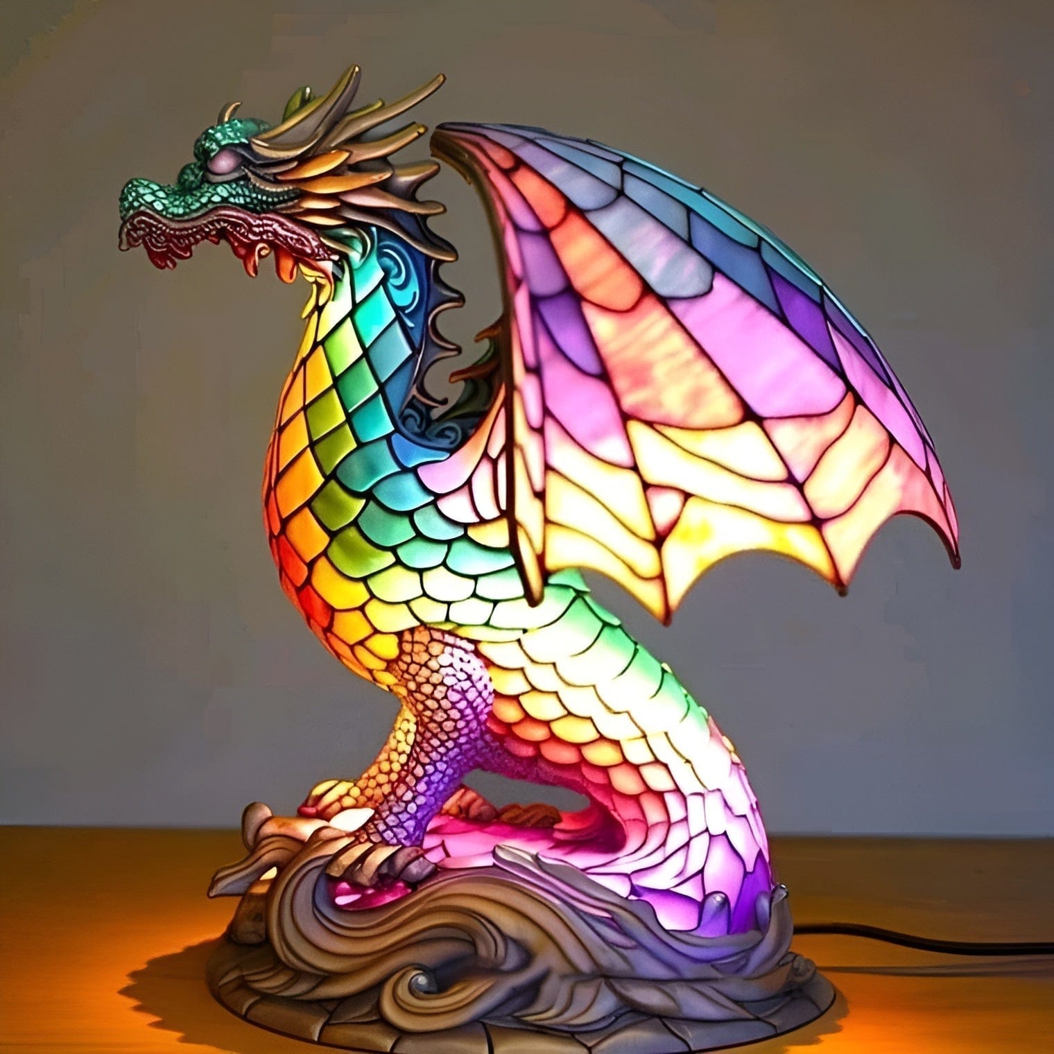 Mystic Dragon Glowing Lamp