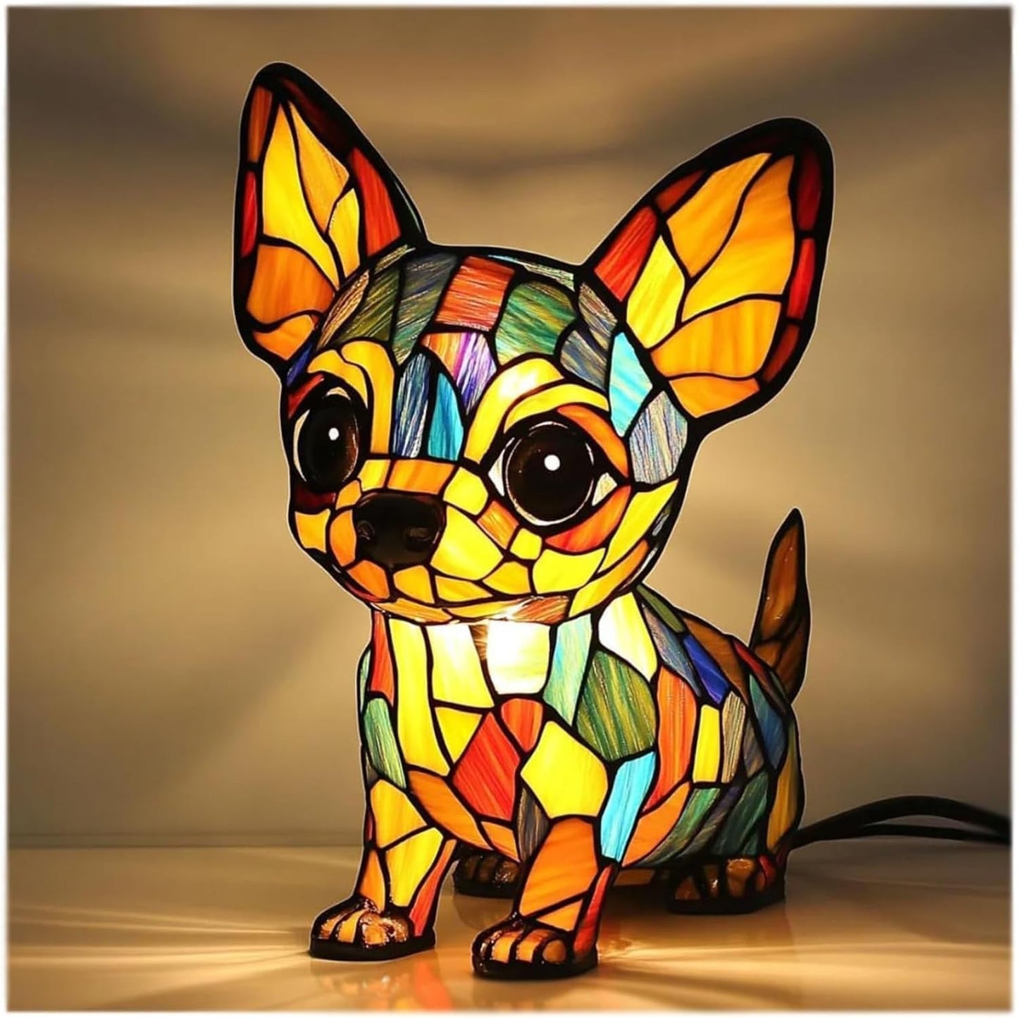 Patoune Magical Stained Glass Dog Lamp
