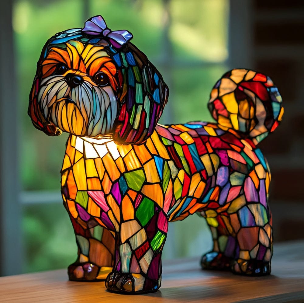 Shih Tzu Glow Lamp with Pretty Bow