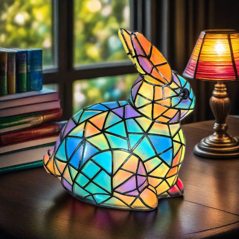 Magical Stained Glass Rabbit Lamp