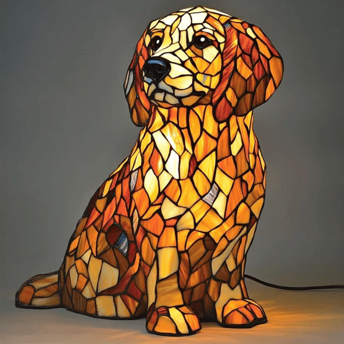 Golden Retriever Glow Lamp sitting